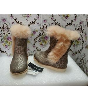 Tahari  Girls Designer Flat Dress Boots Leopard Print Size 7 Marshall